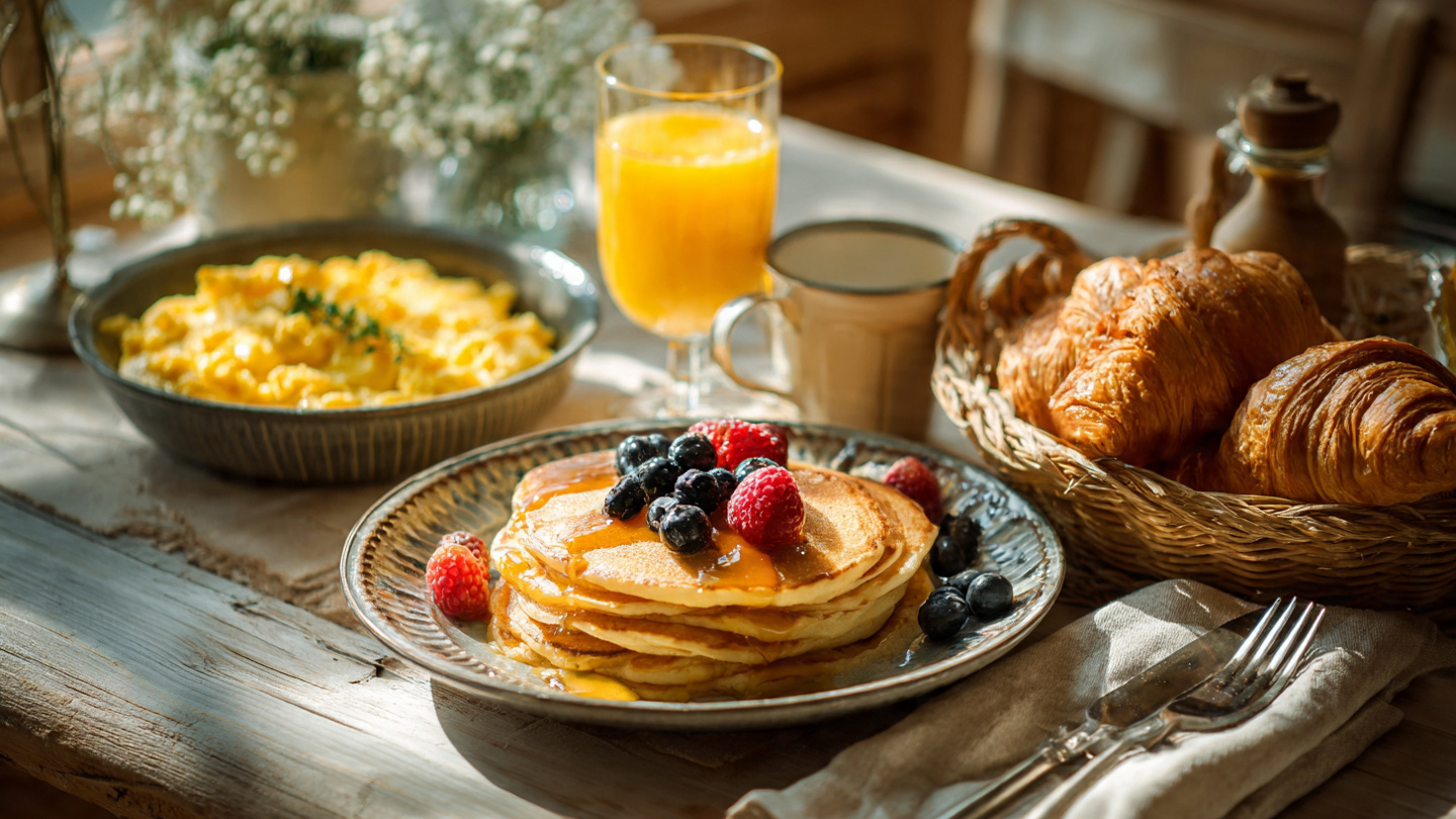 Easy and delicious breakfast and brunch recipes to start your day right. From fluffy pancakes to hearty egg dishes and fresh pastries, these meals are perfect for any morning or relaxed weekend.