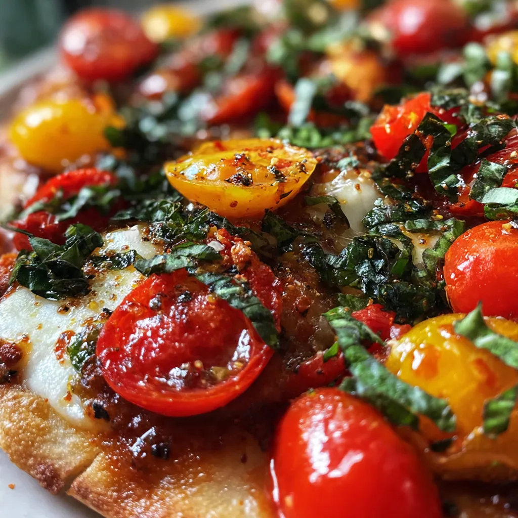 Close-up of a slice of homemade flatbread pizza with stretchy cheese and a crisp golden crust