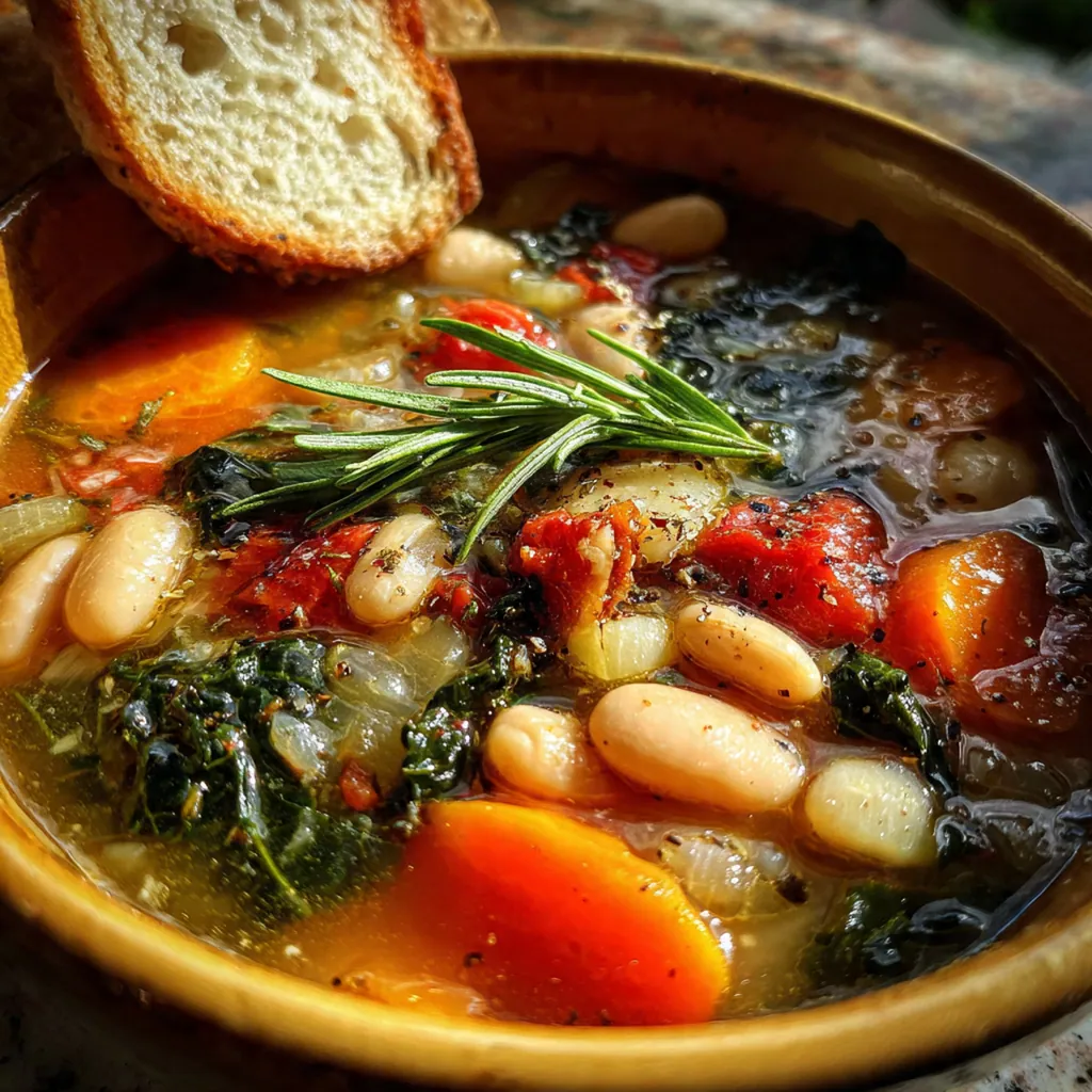 A complete dinner setting with a bowl of soup, a chunk of crusty bread, and a glass of red wine on a cozy table