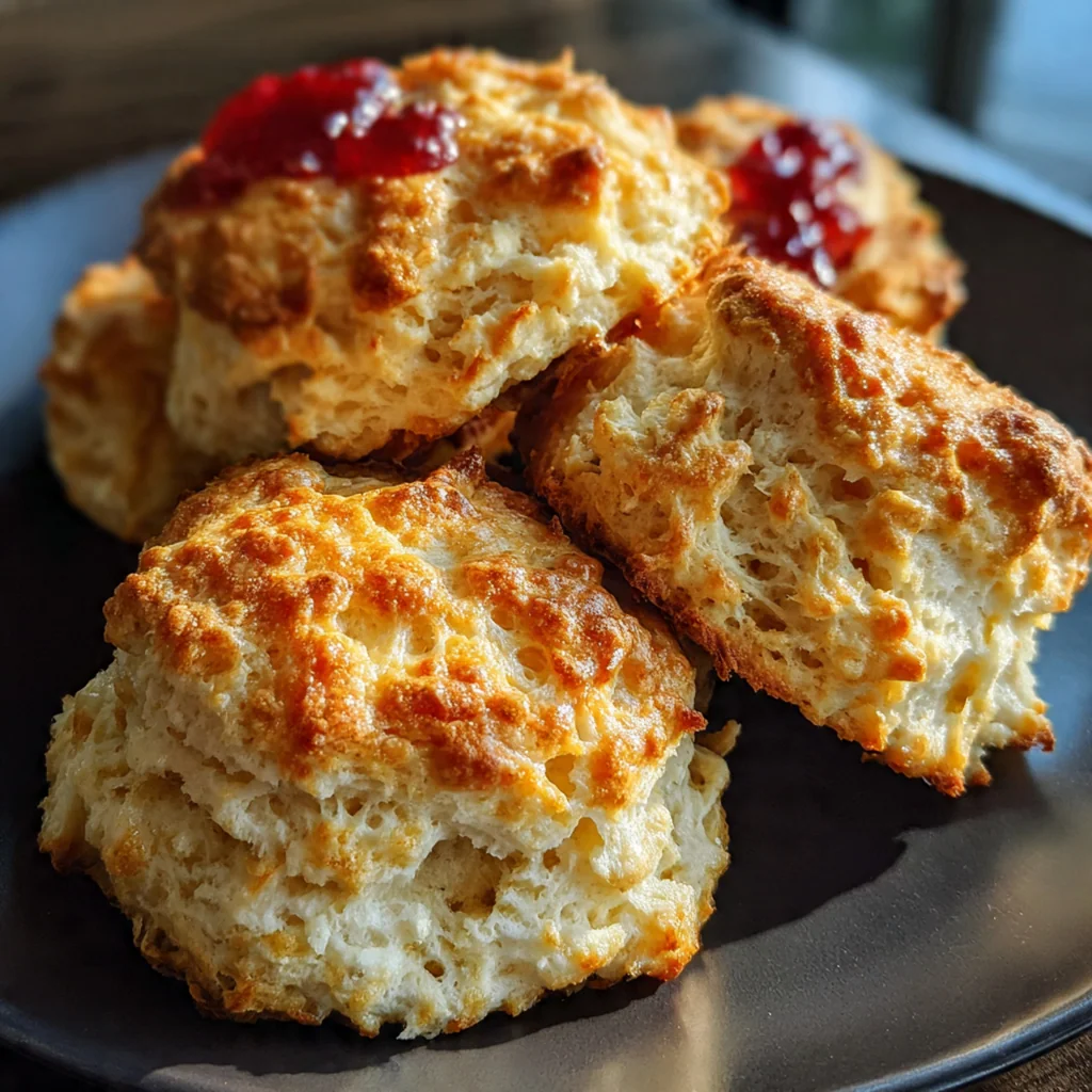 Close-up of a biscuit being pulled apart to reveal its incredibly tender, steamy layers
