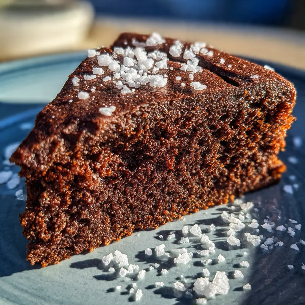 Close-up slice of devil's food cake showing a dark, moist crumb and a swirl of fluffy chocolate buttercream.