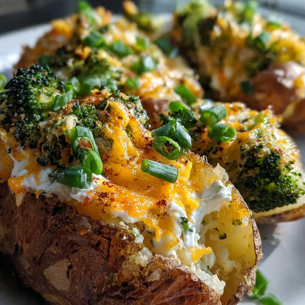 Cheesy Broccoli Baked Potatoes