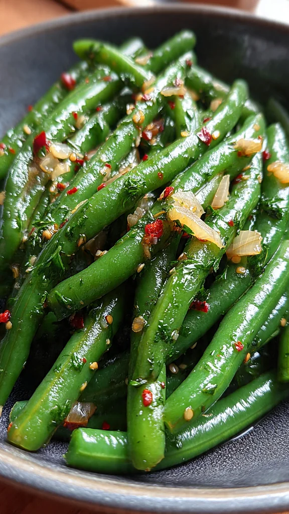 Garlicky Green Beans with Shallot