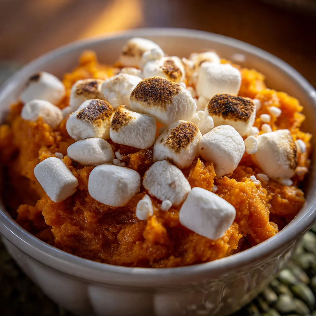 Mashed Sweet Potatoes with Marshmallows
