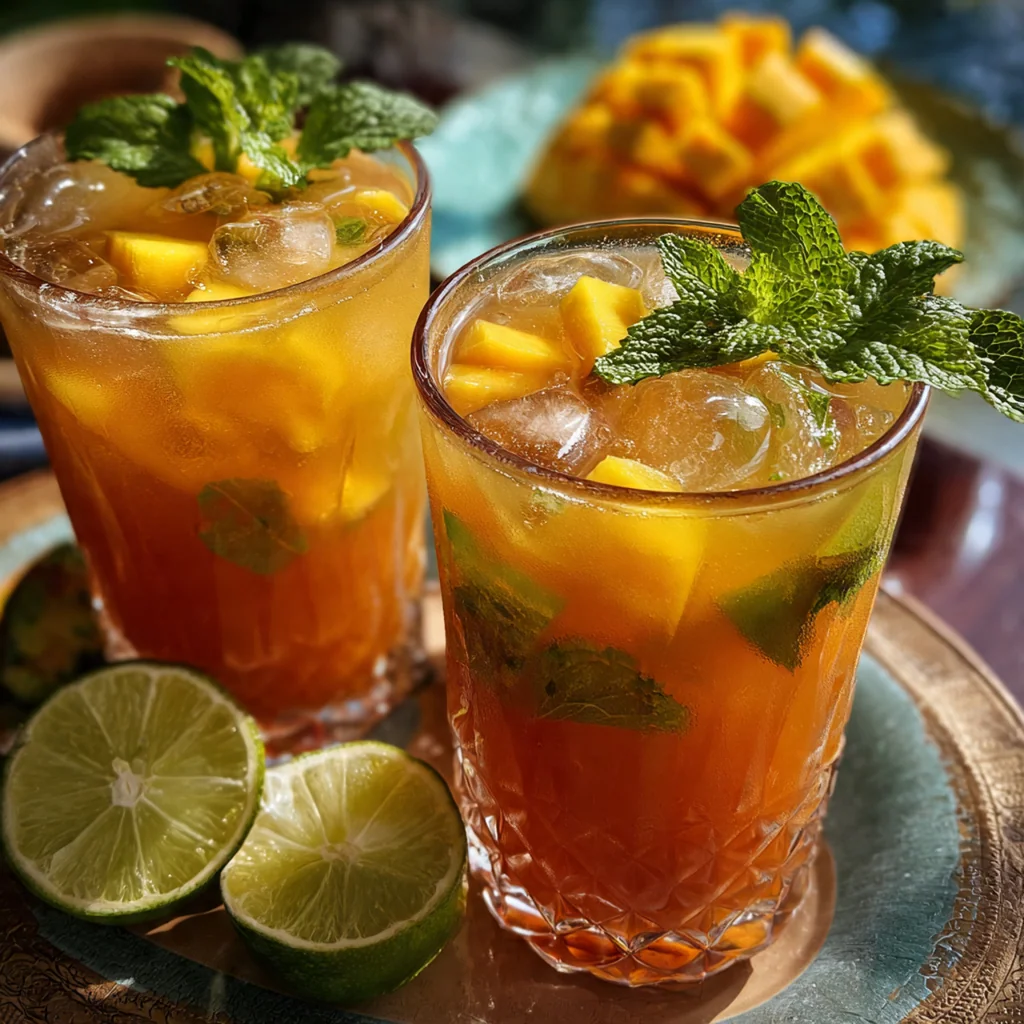 Homemade Mango Iced Tea