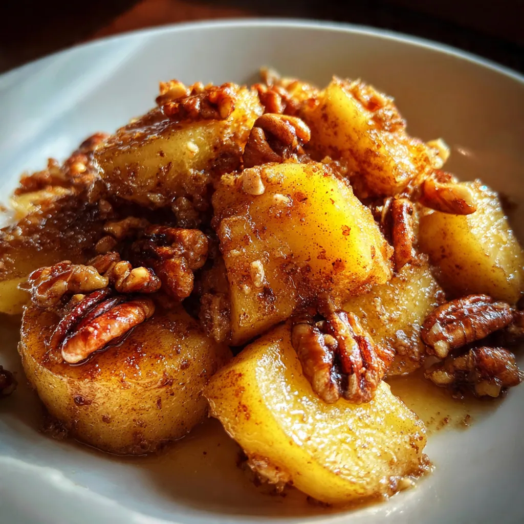 A Thanksgiving plate with roasted turkey, stuffing, and a side of warm fried apples