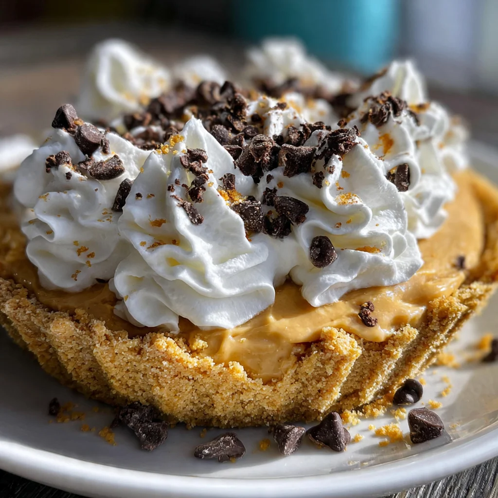 Overhead shot of peanut butter pie ingredients laid out on a counter: cream cheese, peanut butter, chocolate cookies, and a mixing bowl