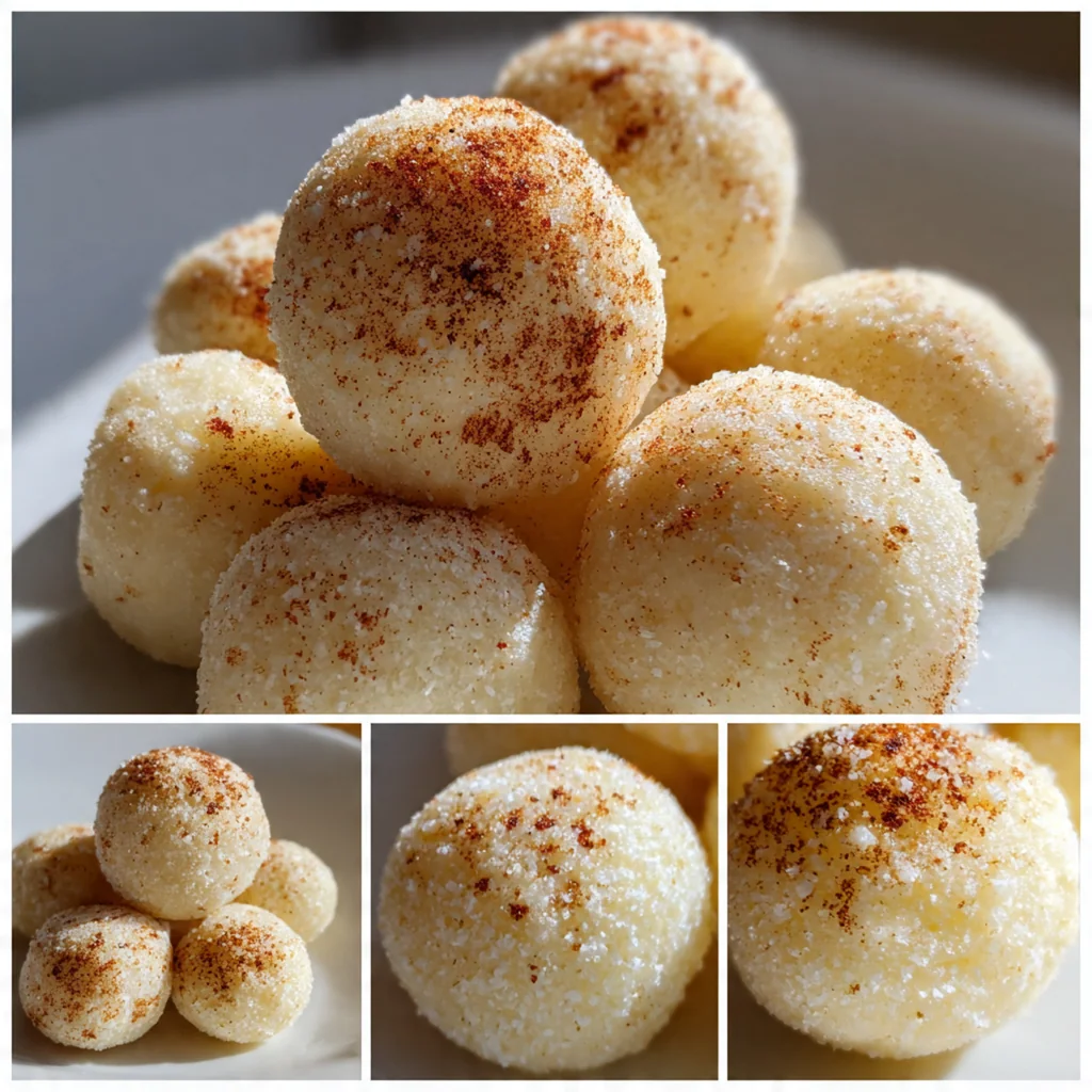 Close-up of a hand dipping a cake ball into a bowl of smooth, creamy white chocolate