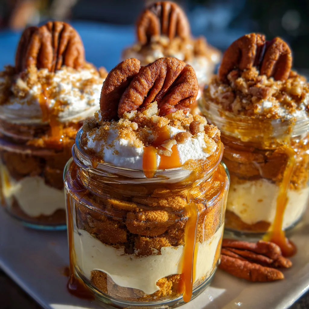 Mini Caramel Pecan Pumpkin Cheesecake Trifles