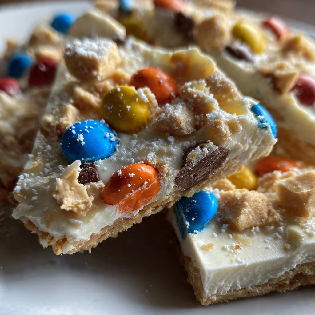 Reeses Pieces Peanut Butter White Chocolate Bark