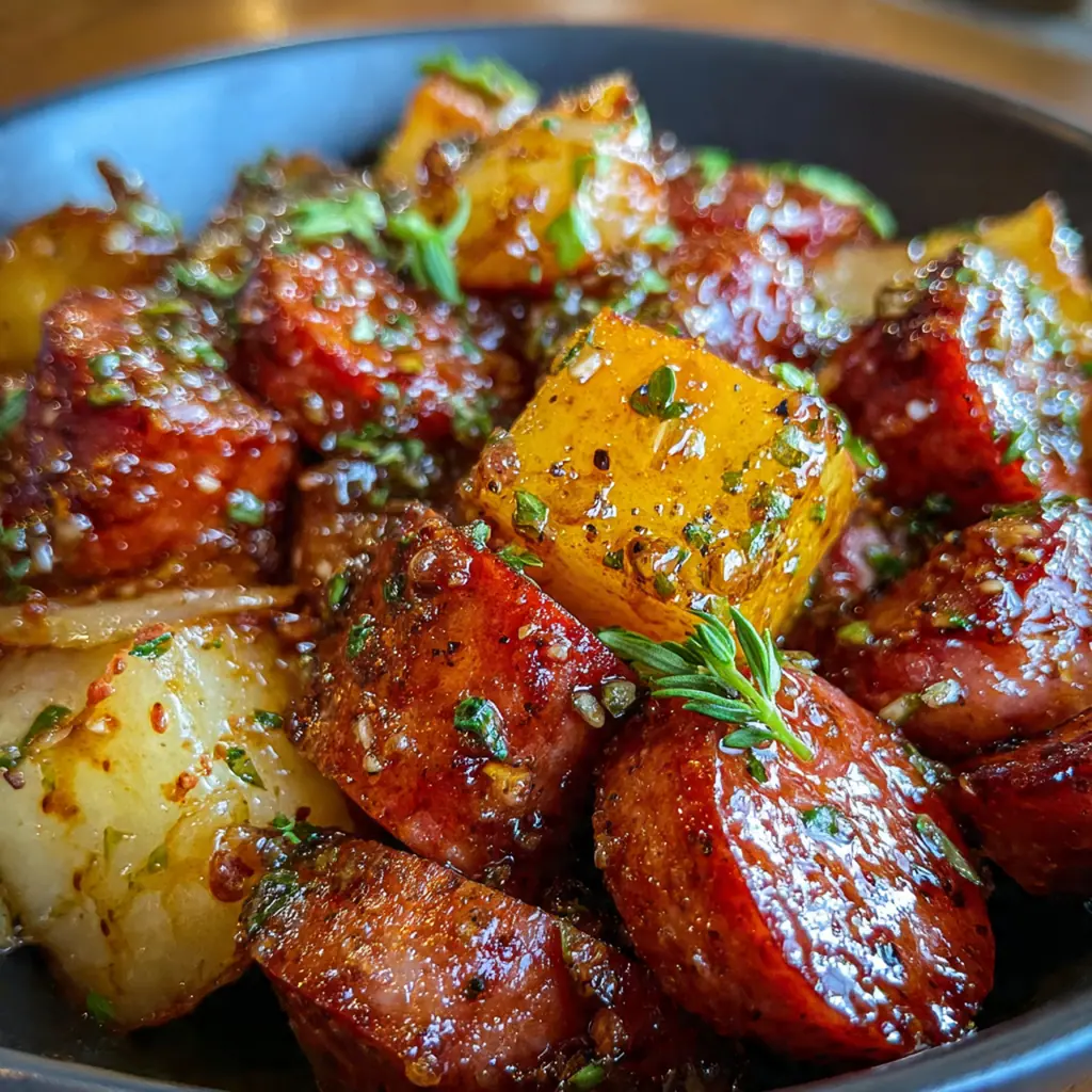 Slow Cooker Apple Kielbasa Bites