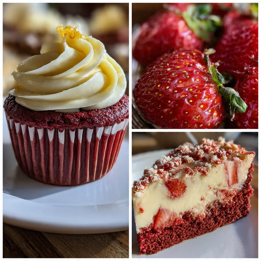 Strawberry Cheesecake Red Velvet Cupcakes